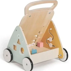 Andador Correpasillos madera Mimo Verde/Amarillo