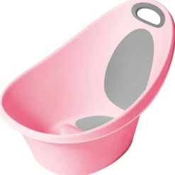 Bañera con Antideslizante y Tope Rosa