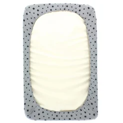 Bajera Minicuna en punto algodón Estrellas gris