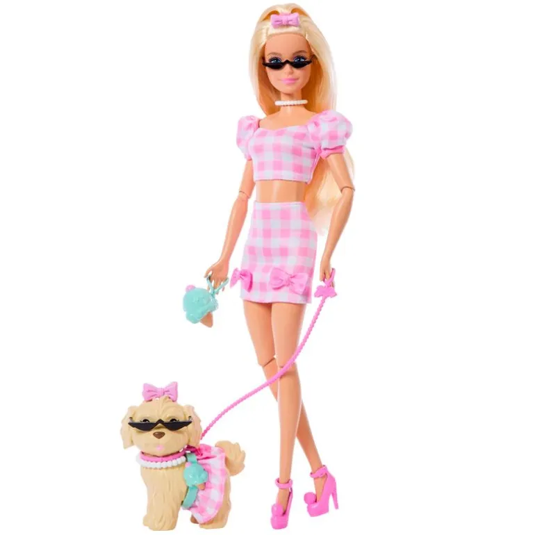 Barbie Twinning Looks Muñeca Perrito Vestido Cuadros