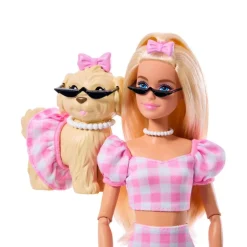 Barbie Twinning Looks Muñeca Perrito Vestido Cuadros