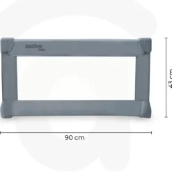 Barrera de cama 90 cm Gris