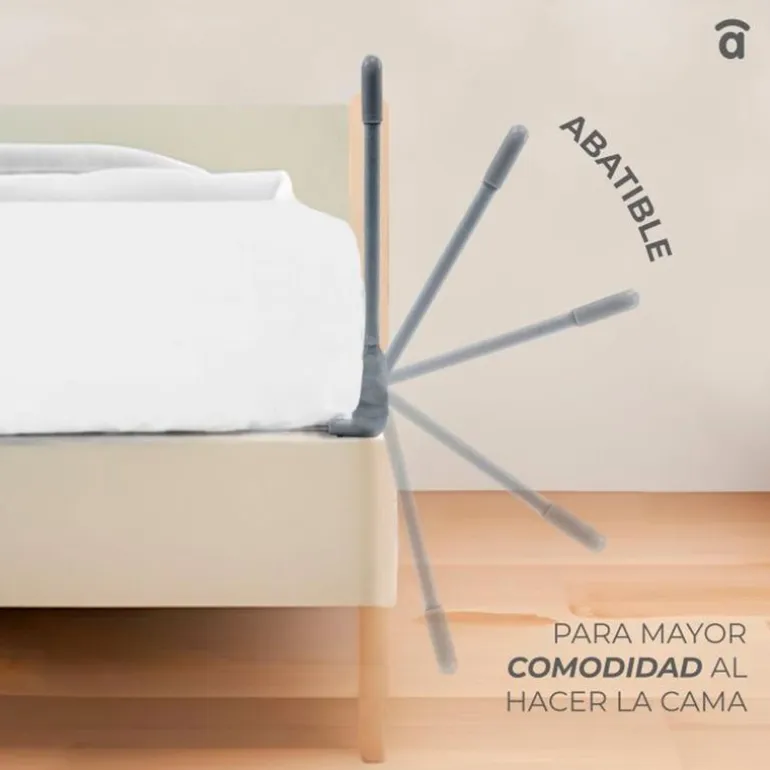 Barrera de cama 90 cm Gris