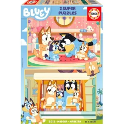 Bluey Puzzle 2x16 Piezas Madera