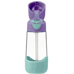 Botella Tritán con pajita 450 ml Lila