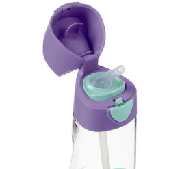 Botella Tritán con pajita 450 ml Lila