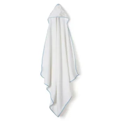 Capa baño + babero Elefante Blanco/ azul