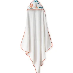 Capa baño + babero Leon Palmera Blanco/ Naranja