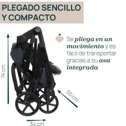 Cochecito 2 piezas Chicco Seety Boston Grey