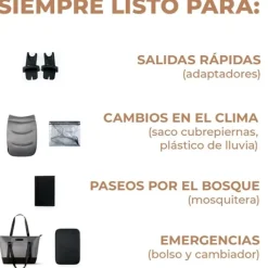 Cochecito 3 piezas Prime 2 Isize Grey