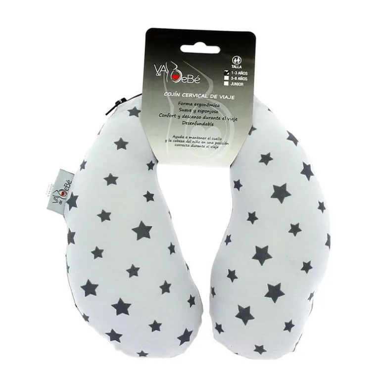Cojín cervical viaje T1 Estrellas gris ( 1 a 3 años)