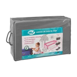 Colchón plegable cuna viaje azul