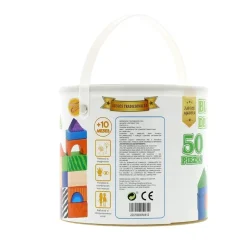 Cubo con Piezas de Madera para Construcción