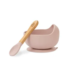 Cuenco silicona c/ cuchara Rosa