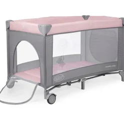 Cuna de viaje dos alturas Complet Rosa