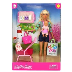 Defa Lucy Muñeca con Bebé y Carrito Surtido