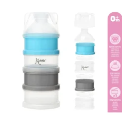 Dosificador 4 tomas apilables Azul/gris