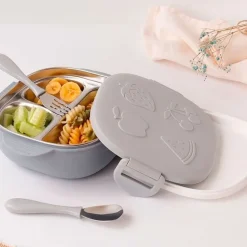 Fiambrera Inox c/ compartimentos Gris