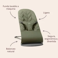 Hamaca Bebé Bliss Petalo Jersey Gris