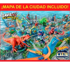 Hot Wheels City Alboroto del Dinosaurio T-Rex
