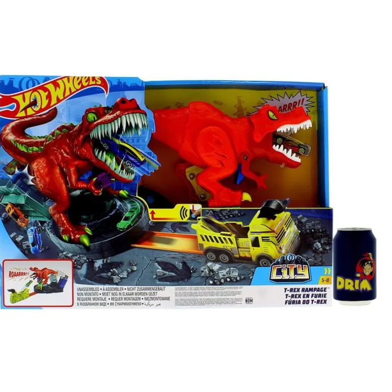 Hot Wheels City Alboroto del Dinosaurio T-Rex