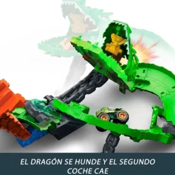 Hot Wheels Monster Trucks Destrucción Dragón de Sharks vs. Dinos.