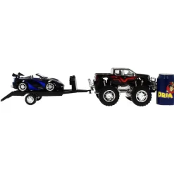 Jeep de Juguete con Remolque y Descapotable Negro y Azul