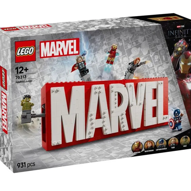 Lego Marvel Logotipo y Minifiguras