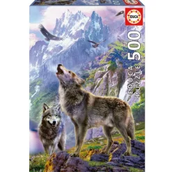 Lobos en las Rocas Puzzle 500 Piezas