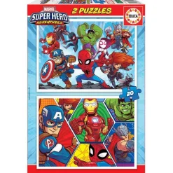 Los Vengadores Pack Puzzle 2x20 Piezas
