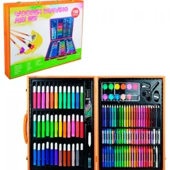 Maletín de Madera con Pinturas 150 Piezas