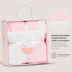 Manta para bebé Borreguito Rosa