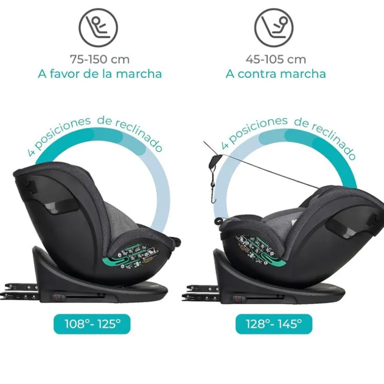 Milos 40-150 cm top tether Negro/Gris