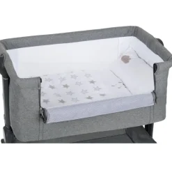 Minicuna Colecho Comfy Gris + textil Stars