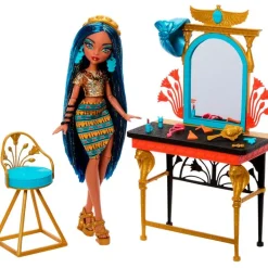 Monster High Muñeca Cleo De Nile con Tocador y Accesorios