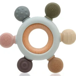 Mordedor madera y silicona sensorial