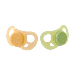 Pack 2 Chupetes de Silicona 0-6 Meses Verde/ Beige