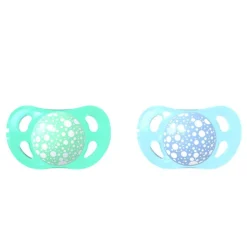 Pack 2 Chupetes Silicona +6 Meses Azul/Verde