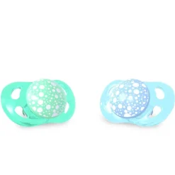 Pack 2 Chupetes Silicona +6 Meses Azul/Verde