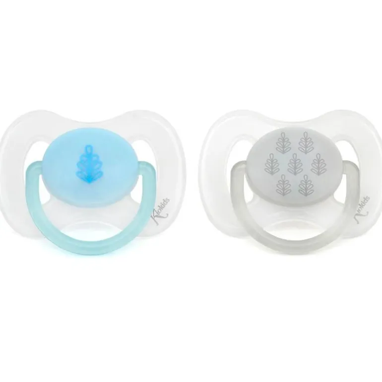 Pack de 2 chupetes ortodónticos Azul y Gris 0-6 meses