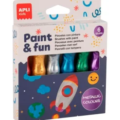 Pack Temperas en Tubo con Pincel Metalizadas