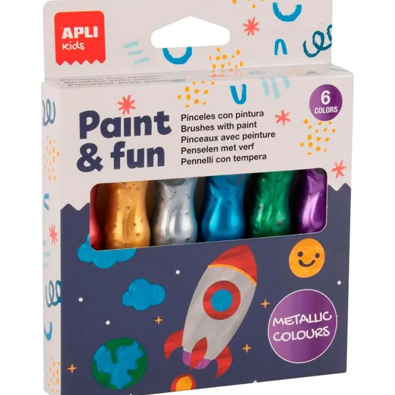 Pack Temperas en Tubo con Pincel Metalizadas