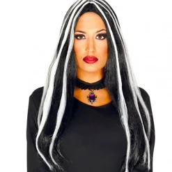 Peluca Bruja Mechones Blancos