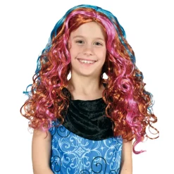 Peluca Larga Rizada Multicolor Infantil