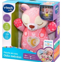 Peluche de Cuna Osito Melodías Rosa