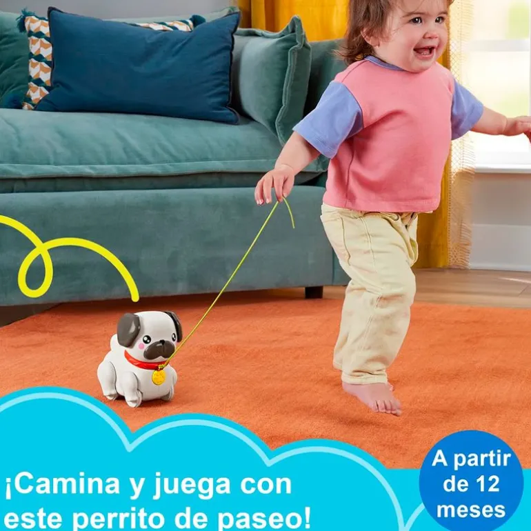 Pet Pals Pasea al Perrito Pug Juguete Arrastre