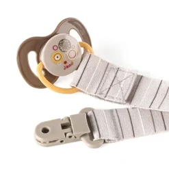 Pinza Portachupetes Tejido Rosa