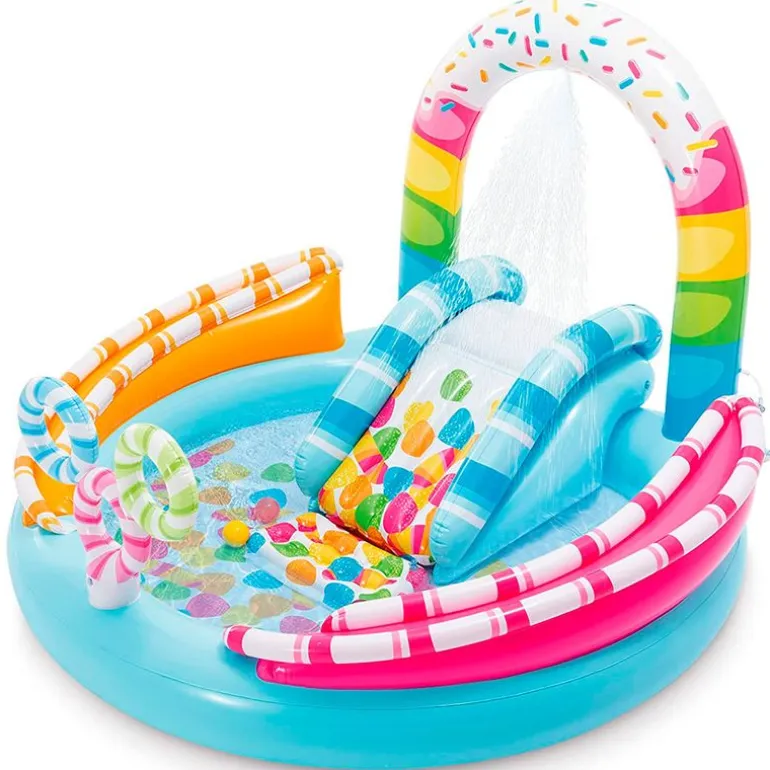 Piscina Hinchable Infantil Golosina con Tobogán