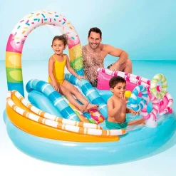 Piscina Hinchable Infantil Golosina con Tobogán