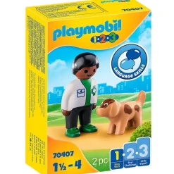 Playmobil 1.2.3 Veterinario con Perro